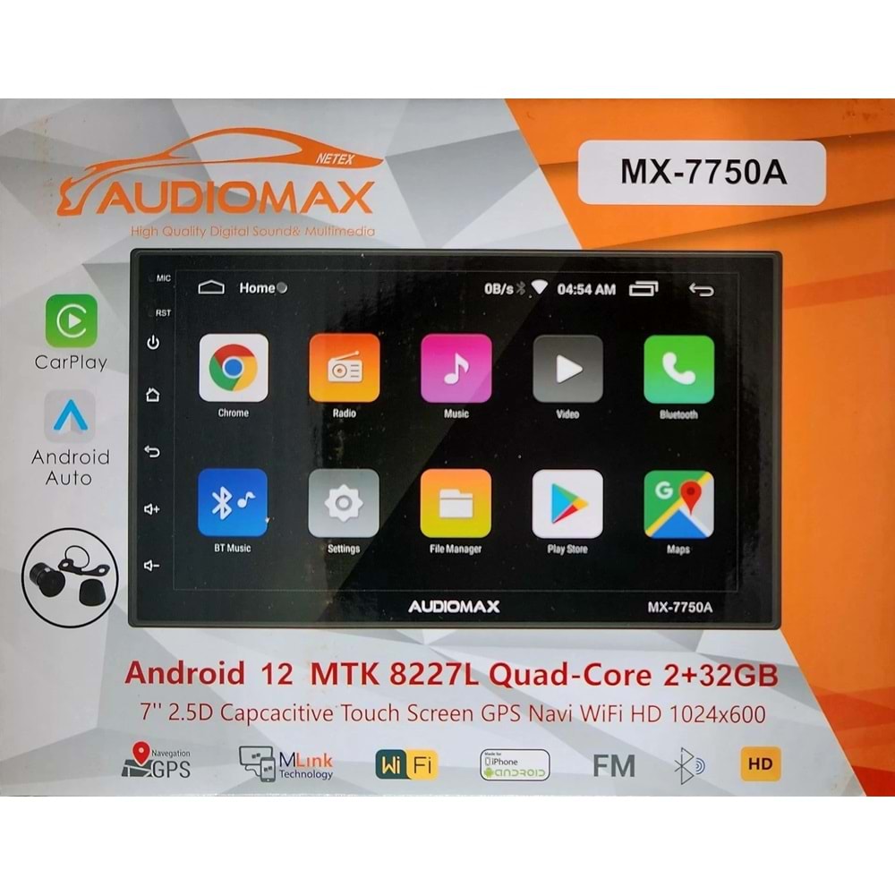 Audiomax Mx-7750A 7 İnç 2+32Gb Android Double Teyp