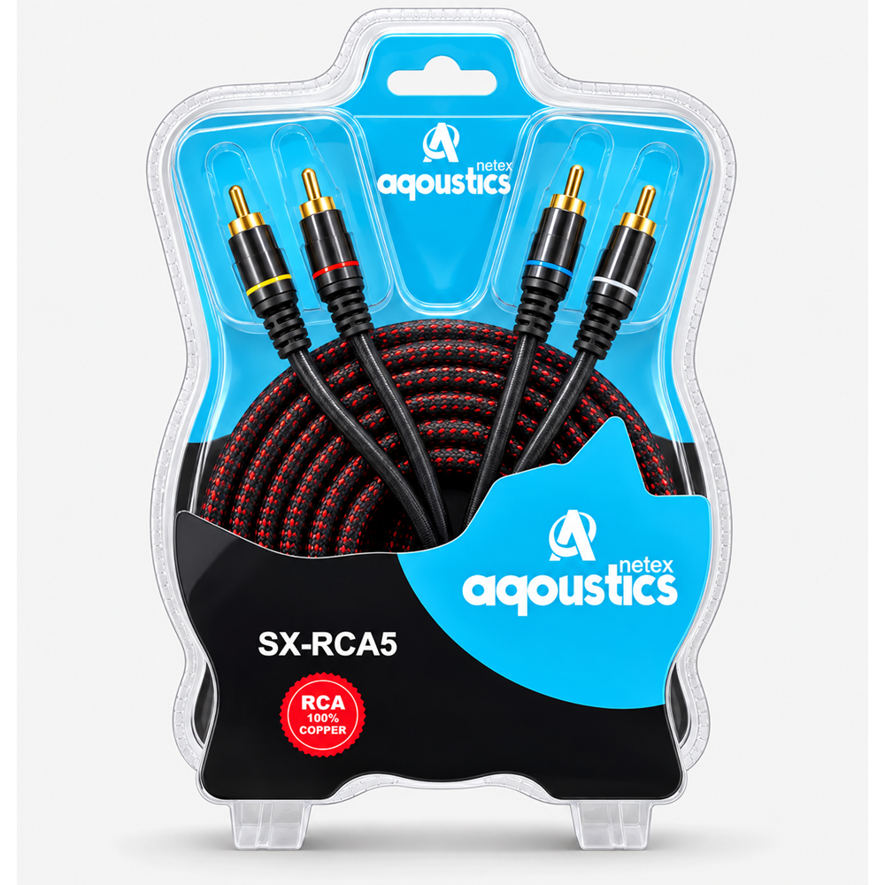 AQOUSTİCS SX-RCA5 4+4 Full Bakir (4giriş 4Çıkış) 5 mt