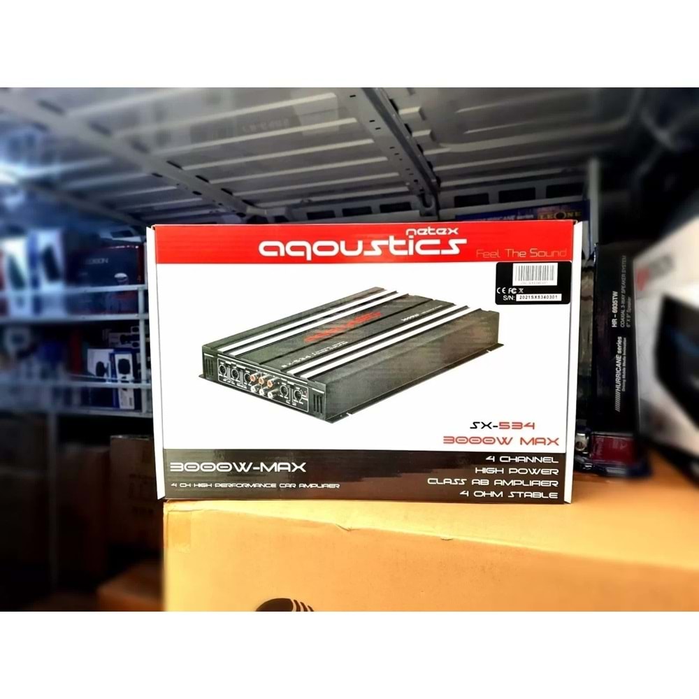 Aqoustics SX-534 Oto Anfi 3000w
