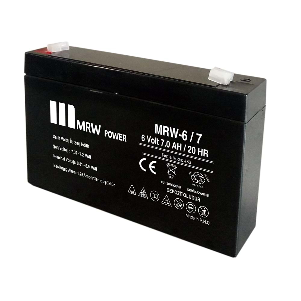 Mervesan MRW-6/7 6V 7A Kuru Akü