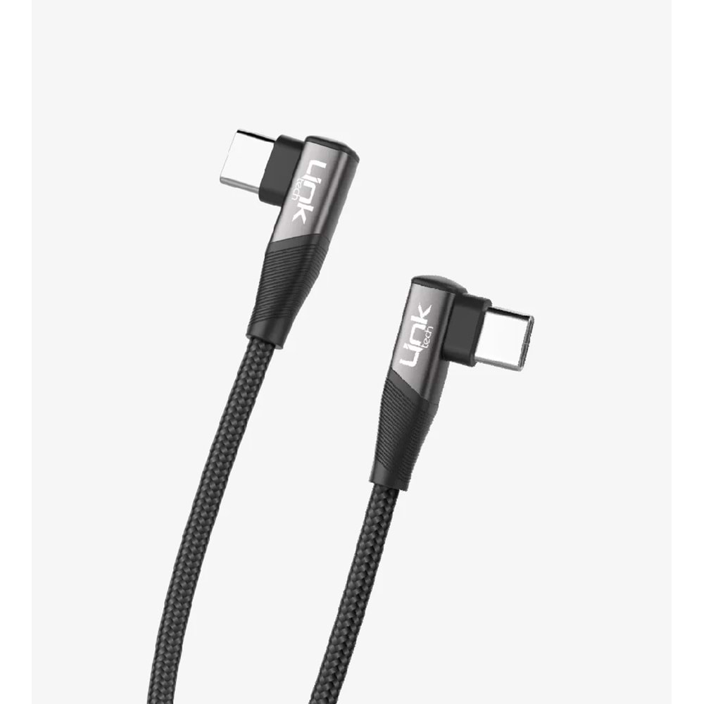 Linktech LCA-K595 90° Metal Başlıklı Çift Yönlü Type-C Şarj Kablosu 3A