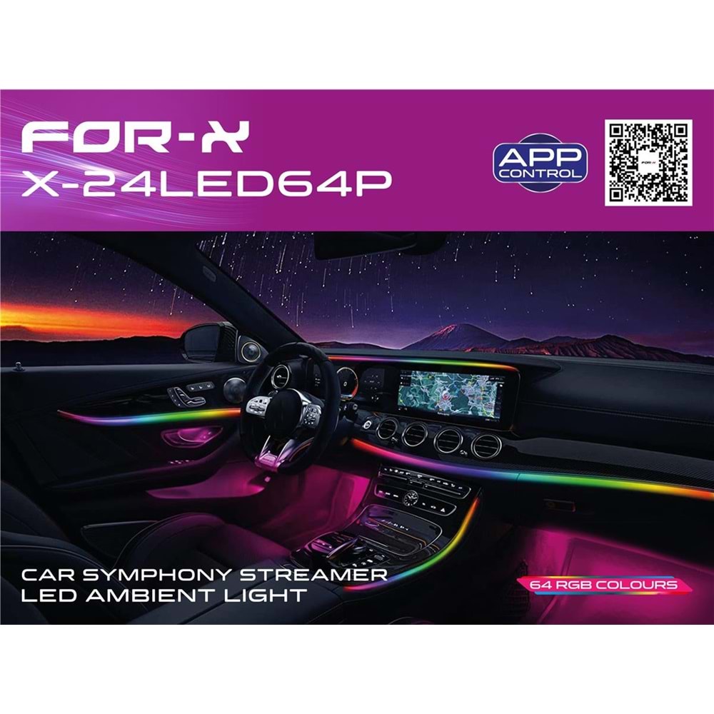 Forx X-24LED64P Ambiyans RGB APP ve Buton Control