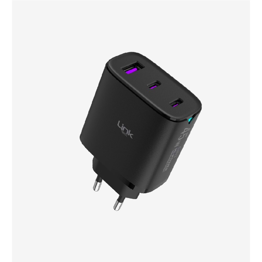 Linktech C317 45W 3 Çıkışlı Hızlı Şarj Adaptörü