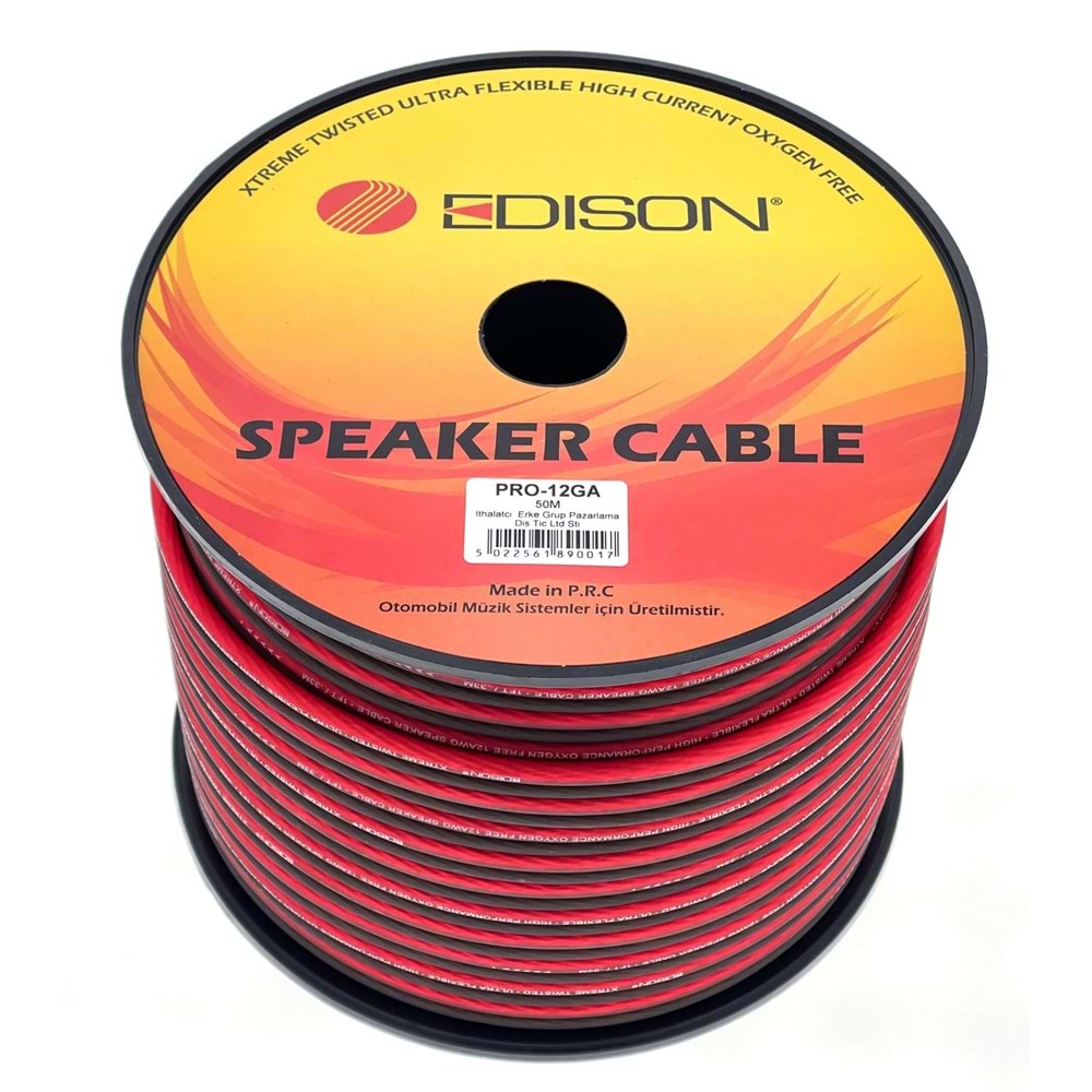 Edison ED-PRO12GA 50 Metre OFC (Bakır) Bas Kablosu