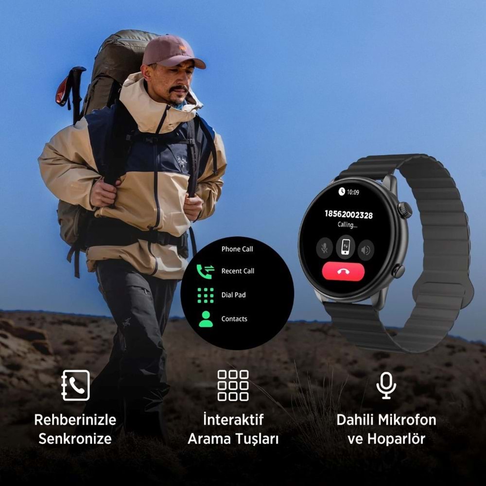 BİX SW02AI 1.43” AMOLED Ekranlı ChatGPT Destekli Akıllı Saat Gri/Turuncu