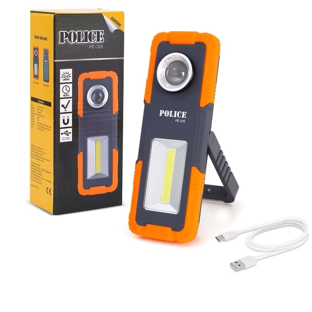 Police PE-329 Şarjlı Magnetl Tamirci Feneri