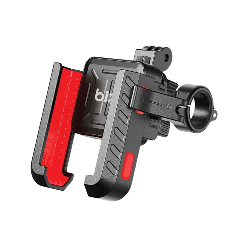 BİX BPH03 Gidon Bağlantılı 360° Derece Motosiklet Bisiklet Telefon Tutucu