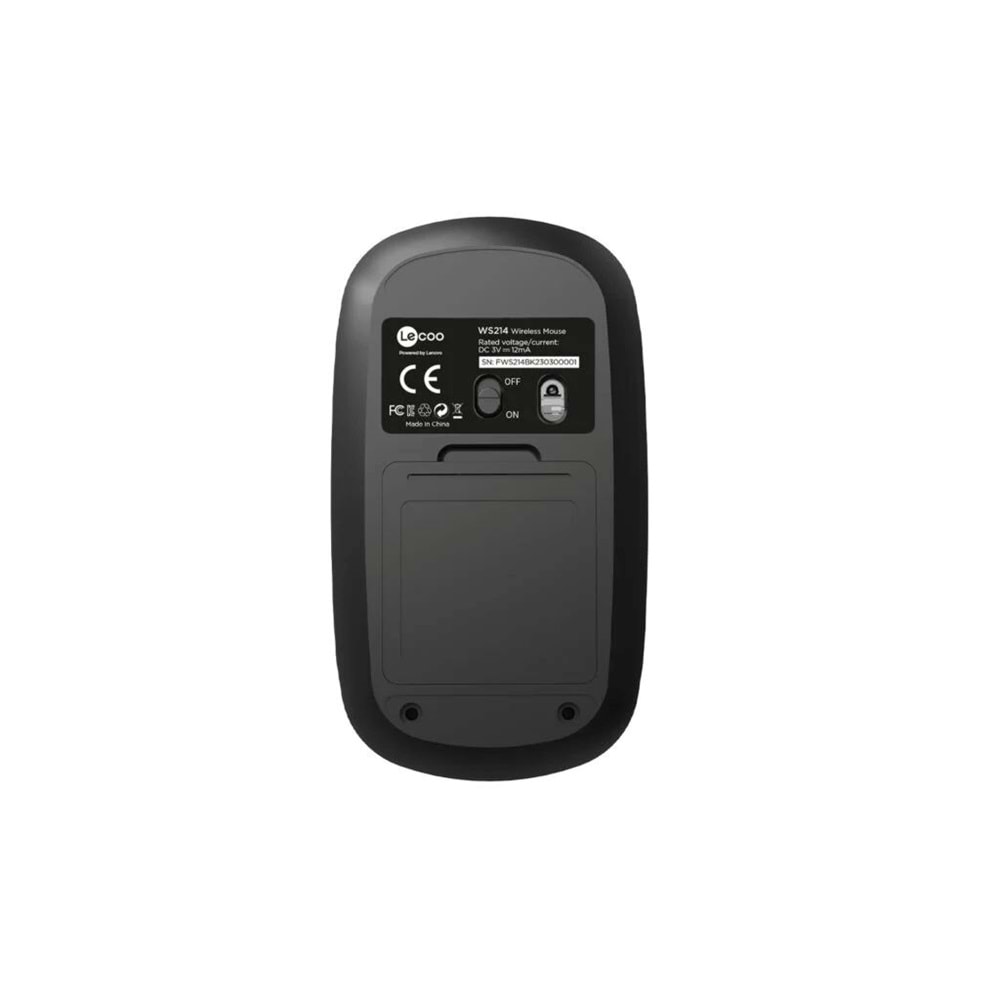 Lenovo Lecoo WS214 Kablosuz 1200DPI 3 Tuşlu Optik Mouse Siyah