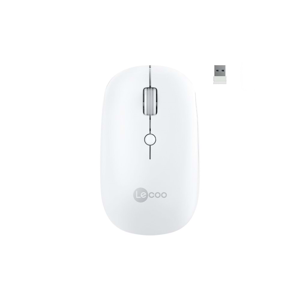 Lenovo Lecoo WS211 Şarj Edilebilir . Bluetooth Kablosuz sesiz Mouse Beyaz