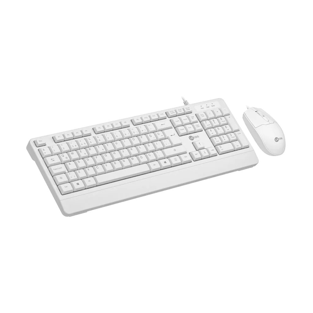 Lecoo CM106 USB Kablolu Türkçe Q Klavye & Mouse Set Beyaz