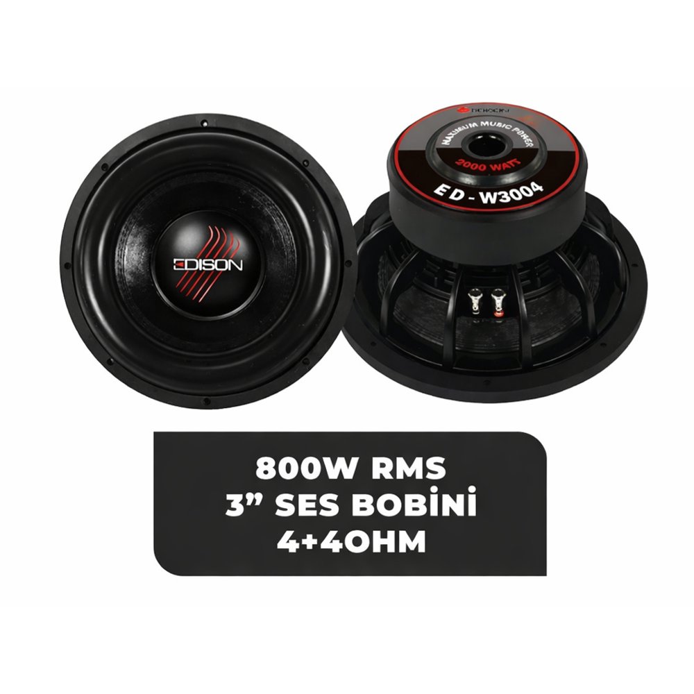 Edison ED-W3004 30 CM 800 RMS Subwoofer