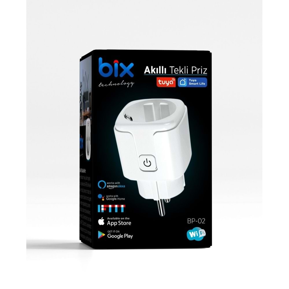 BİX BP-02 Akıllı Priz Tekli internet Üzerinden Kontrol