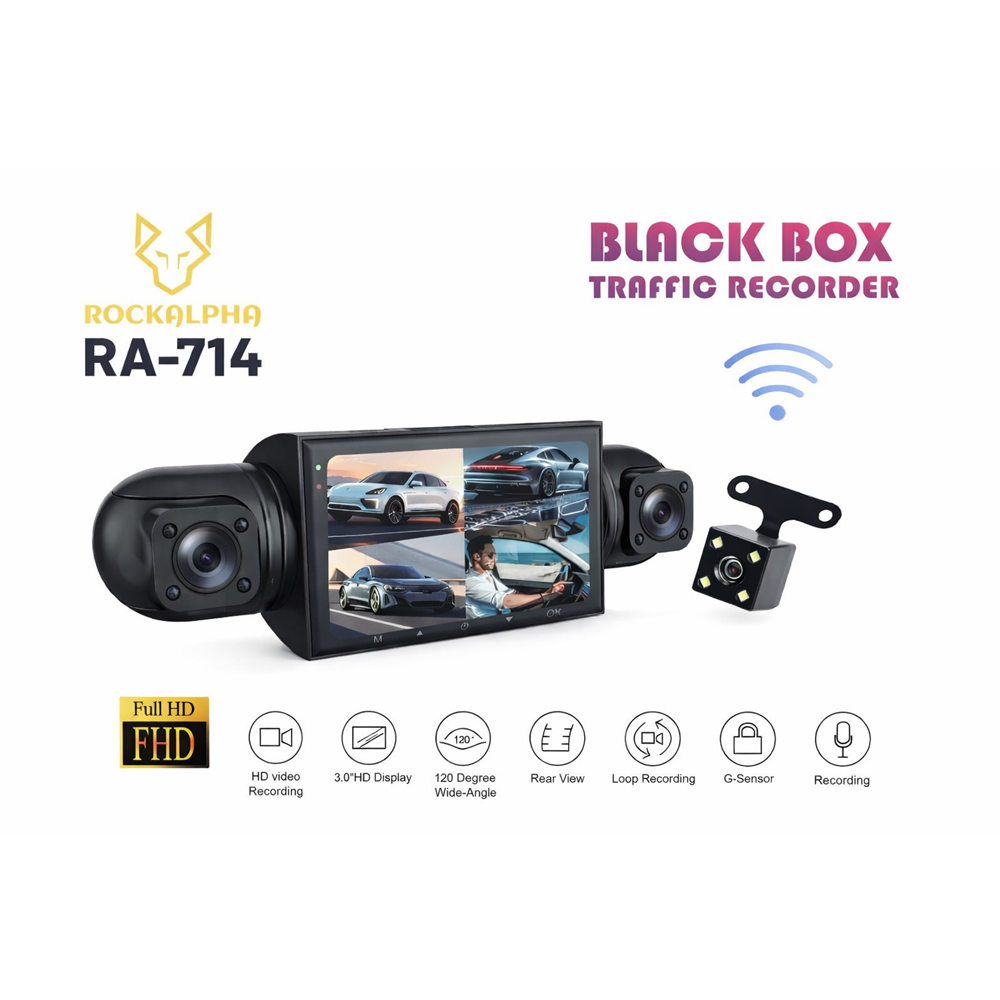 ROCKALPHA RA-714 4 KAMERALI ARAÇ KAYIT KAMERASI 128GB SD KART HEDİYE