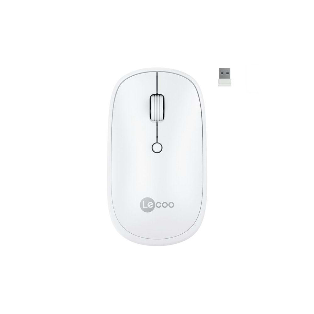 Lenovo Lecoo WS209 Şarj Edilebilir . Bluetooth Kablosuz sesiz Mouse Beyaz