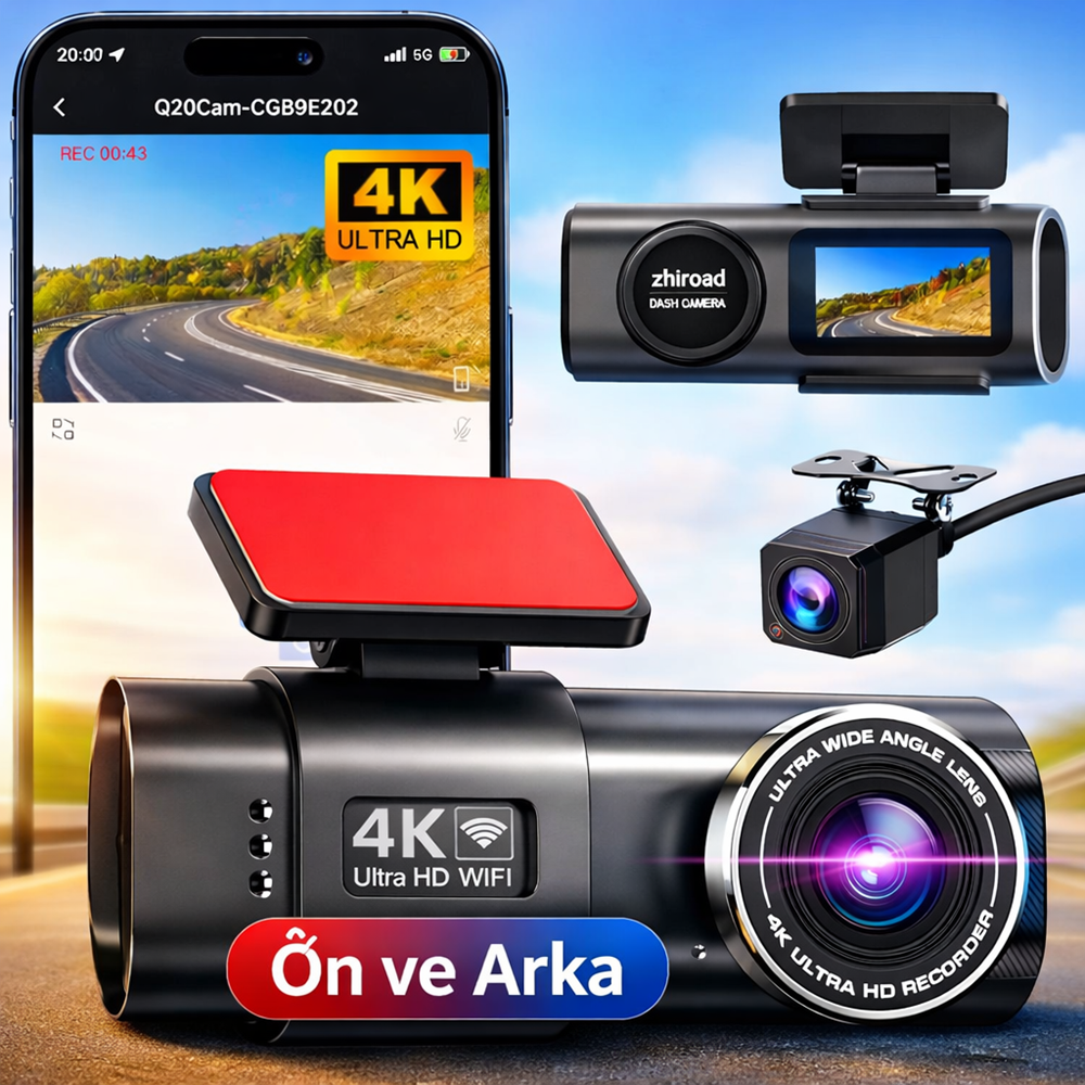 CARBOON D19 4K 2 KAMERALI ARAÇ KAYIT KAMERASI
