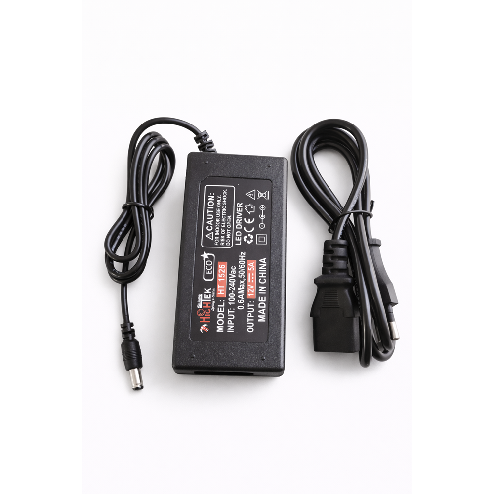 HİGHTEK HT-1526 12V 5A PLASTİK KASA ADAPTÖR