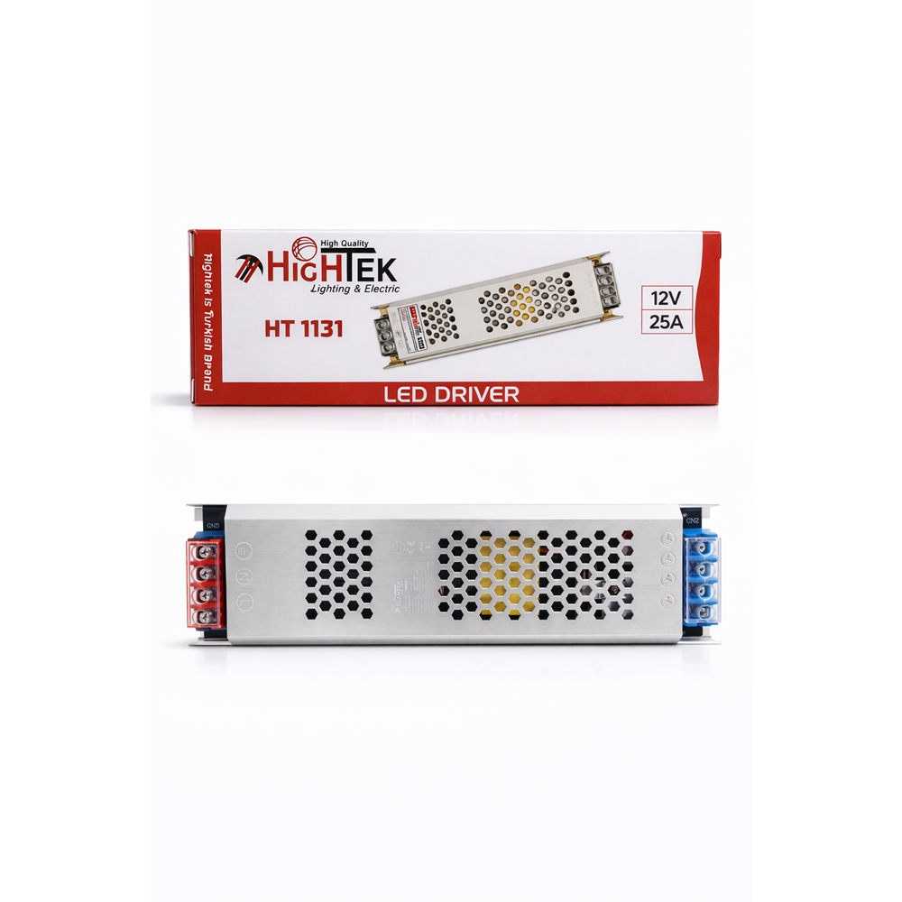 HİGHTEK HT-1131 12V 25A ULTRA SLİM KASA LED DRİVER ADAPTÖR