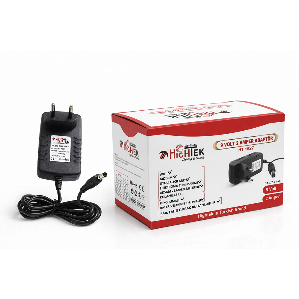 9V 2A ADAPTÖR PLASTİK HT1527