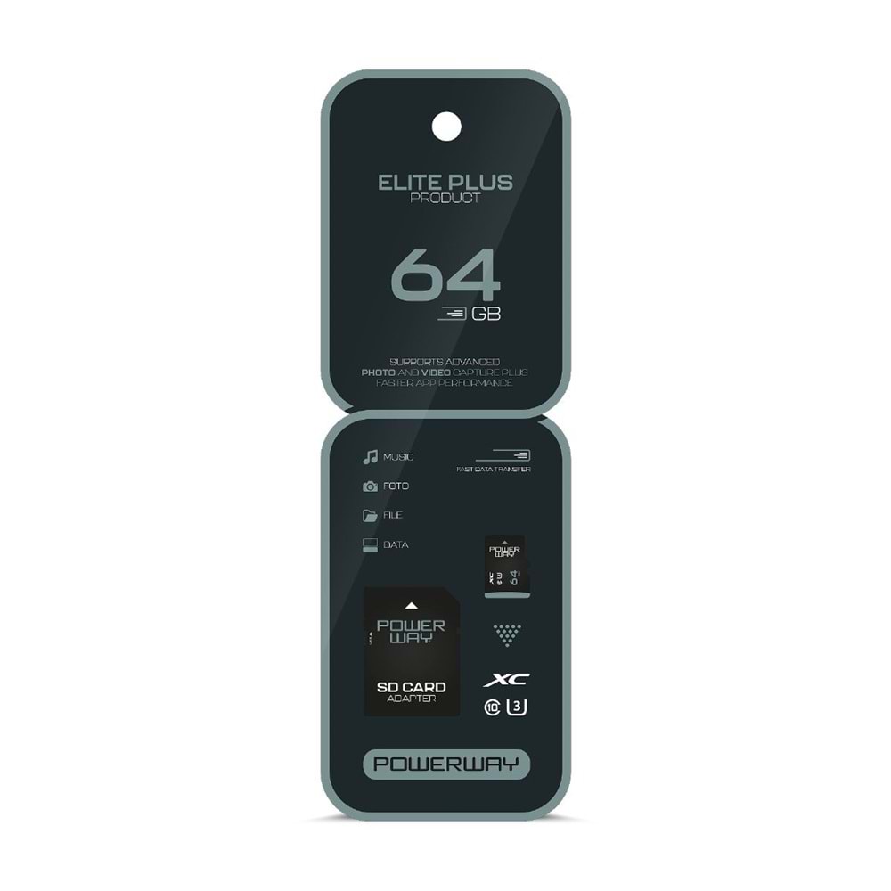 POWERWAY 64GB CLASS10 U3 SD KART