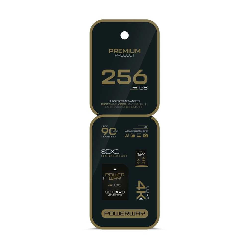 POWERWAY 256GB SD KART ULTRA 4K PREMİUM