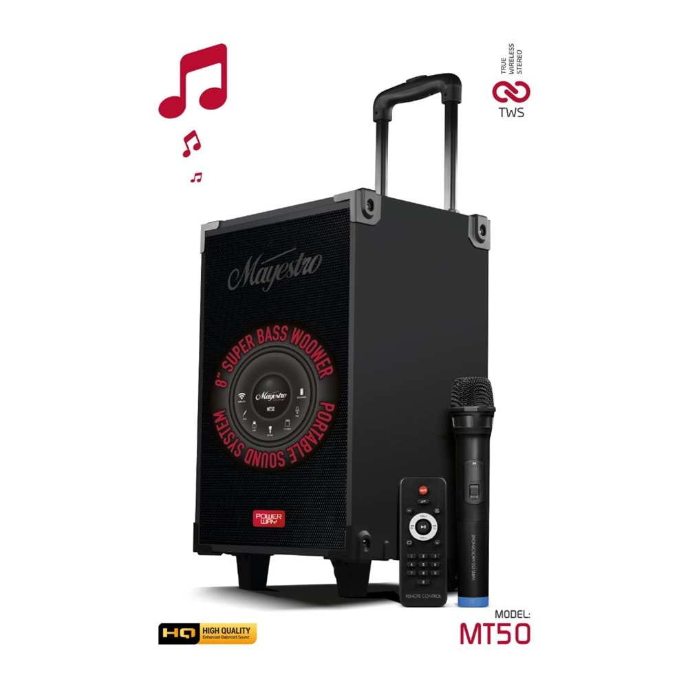 POWERWAY MAYESTRO MT50 TAŞINABİLİR BLUETOOTH HOPARLÖR