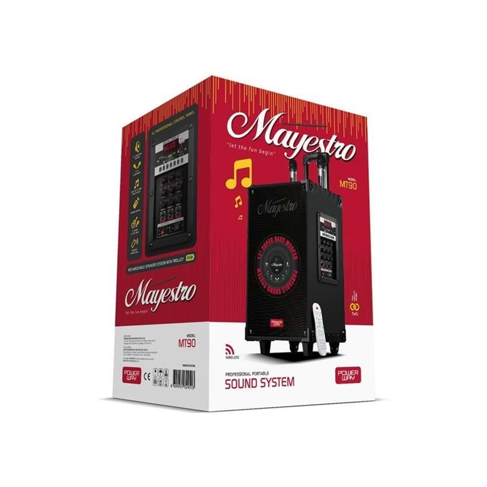POWERWAY MAYESTRO MT90 TAŞINABİLİR BLUETOOTH HOPARLÖR