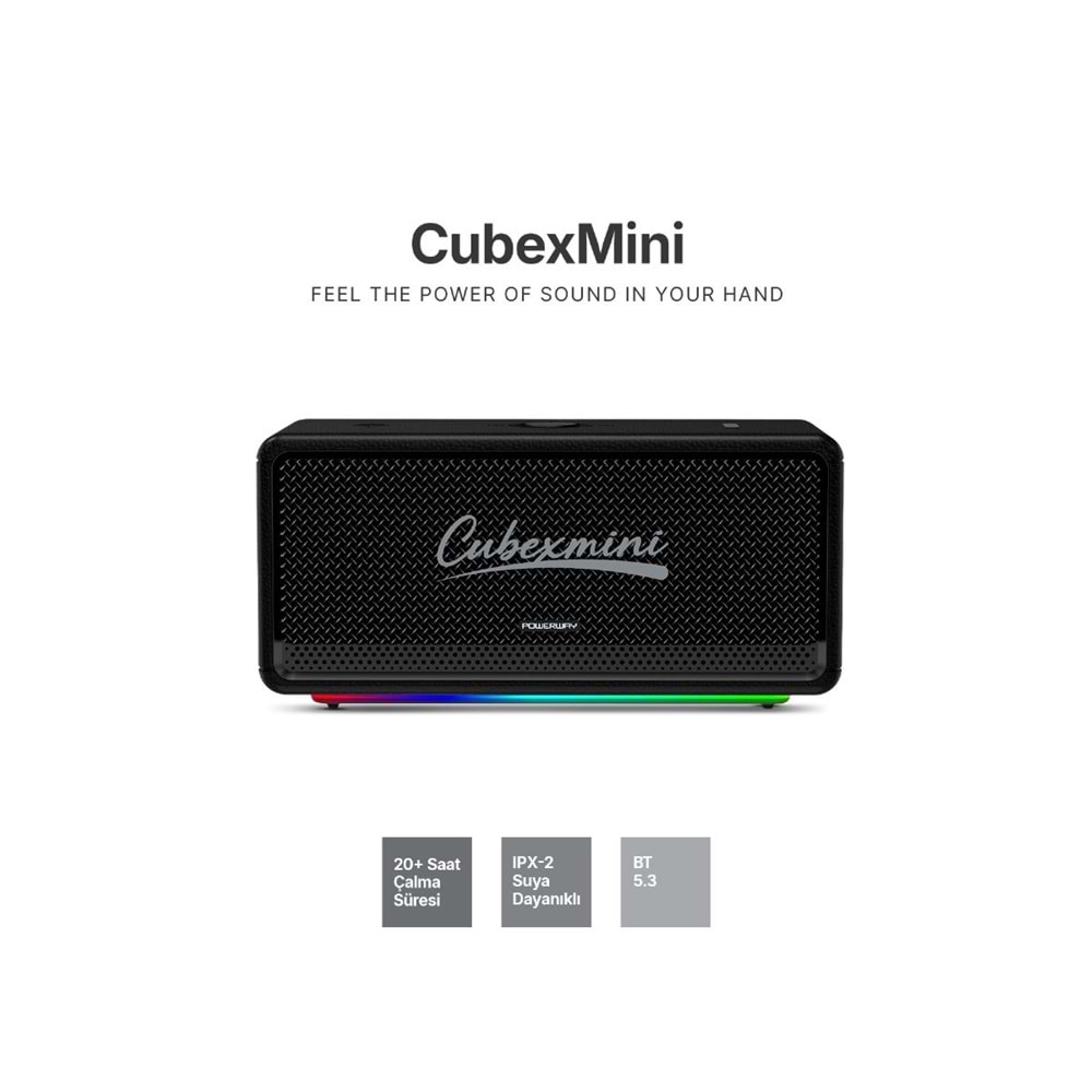 POWERWAY CUBEX MİNİ BLUETOOTH HOPARLÖR