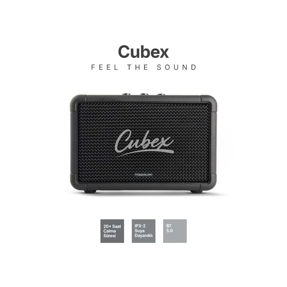 POWERWAY CUBEX BLUETOOTH HOPARLÖR (SİYAH)
