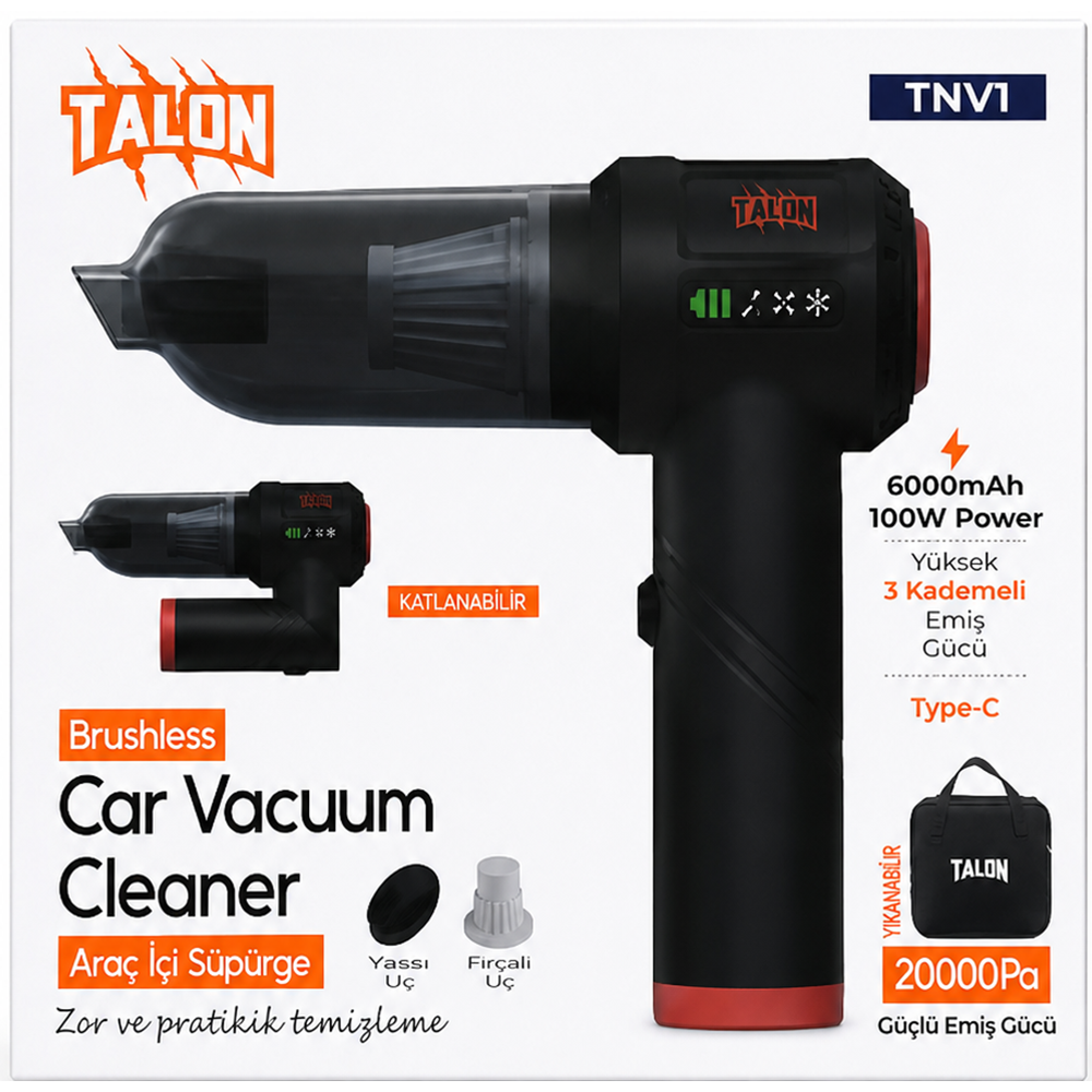 TALON TNV1 ŞARJLI ARAÇ SÜPÜRGESİ
