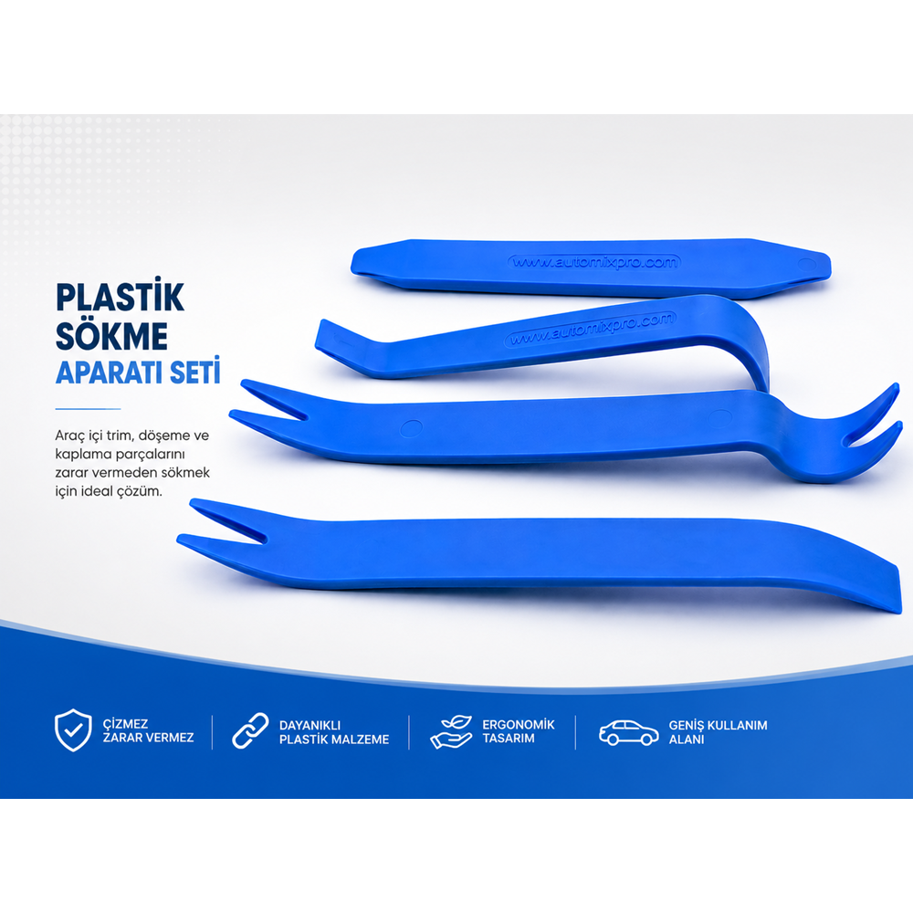 PLASTİK SÖKME APARATI KALİTELİ 4 LÜ TRİM SET