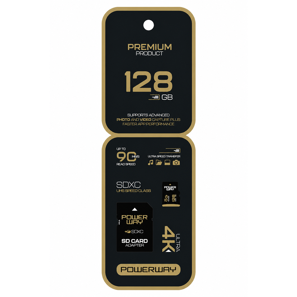 POWERWAY 128GB SD KART ULTRA 4K PREMİUM
