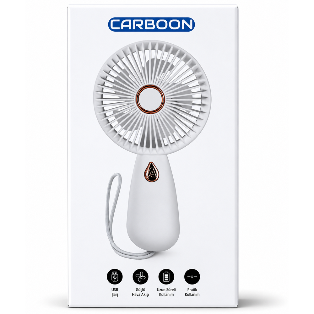 Carboon ZB146 Dijital Ekranlı Şarjlı El Vantilatörü