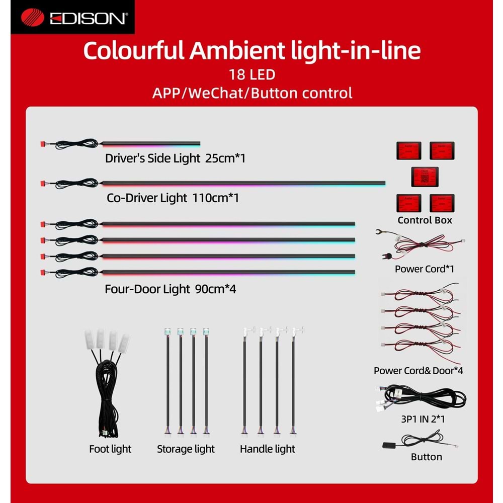 RGB64 EDİSON ARAÇ UNİVERSAL AMBİYANS