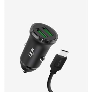 Linktech C483 12W Tip-C Kablolu Araç Şarj Aleti