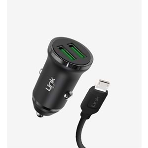 Linktech C481 12W Mikro USB Kablolu Araç Şarj Aleti