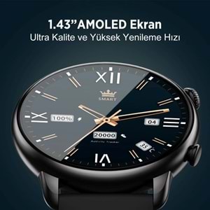 BİX SW02AI 1.43” AMOLED Ekranlı ChatGPT Destekli Akıllı Saat Gri/Turuncu