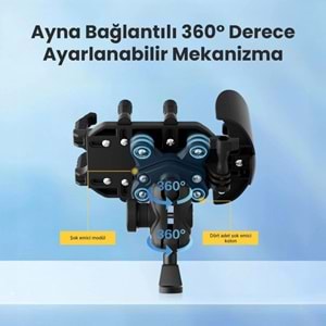 BİX BMPH05 Güneş ve Yağmur Korumalı Ayna Bağlantılı 360° Derece Motosiklet Bisiklet Telefon Tutucu