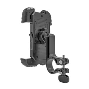 BİX BPH02 360° Derece Ayarlanabilen Gidon Bağlantılı Bisiklet Motosiklet için ABS Telefon Tutucu