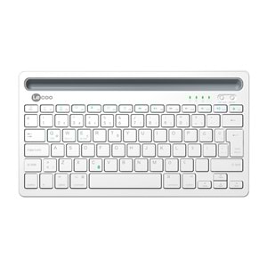 Lecoo BK100 Kablosuz Bluetooth Şarj Edilebilir Çoklu Cihaz ile Uyumlu Türkçe Q Klavye Beyaz