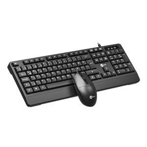 Lecoo CM106 USB Kablolu Türkçe Q Klavye & Mouse Set siyah