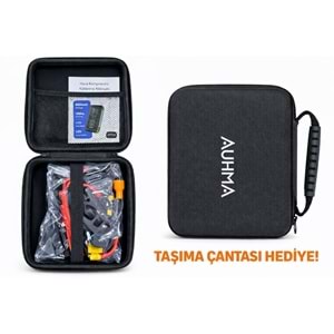 AUHMA A7722 Jump Starter & Air PumpAlt başlık:Taşınabilir Akü Takviyeli Kompresörlü Hava PompasıÖne çıkan özellikler:12000 mAh güçlü batarya1200A Jump Starter150 PSI hava kompresörüLED acil durum ışığıUSB-C hızlı şarj (45W)Powerbank özelliği