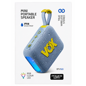 POWERWAY VOX MİNİ BLUETOOTH HOPARLÖR (GRİ)