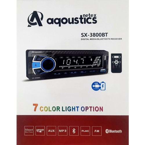 Aqoustics Pioneer Kumandalı Çift Usb'li 7 Renkli Oto Teyp