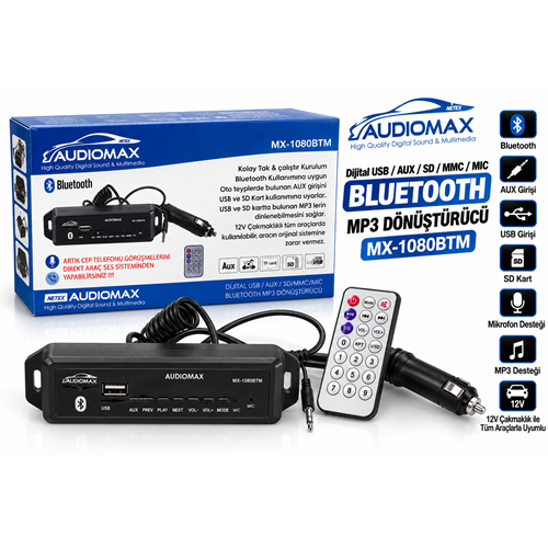Audiomax Mx-1080BTM Aux dan Usb Dönüştürücü