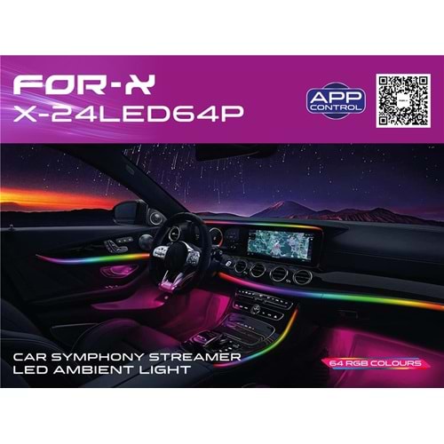 Forx X-24LED64P Ambiyans RGB APP ve Buton Control
