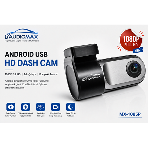 Audiomax MX 1085P Android Cihazlar için Ön Kayıt Kamera