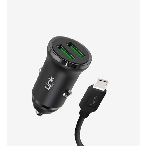 Linktech C481 12W Mikro USB Kablolu Araç Şarj Aleti