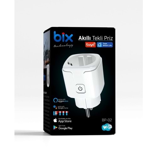 BİX BP-02 Akıllı Priz Tekli internet Üzerinden Kontrol
