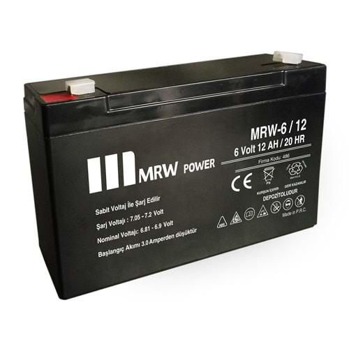 MERVESAN MRW-6/12 6VOLT 12A KURU AKÜ