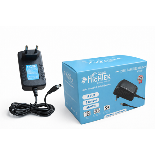HİGHTEK HT-1203B 12V 3A PRİZ TİPİ ADAPTÖR PLASTİK KASA